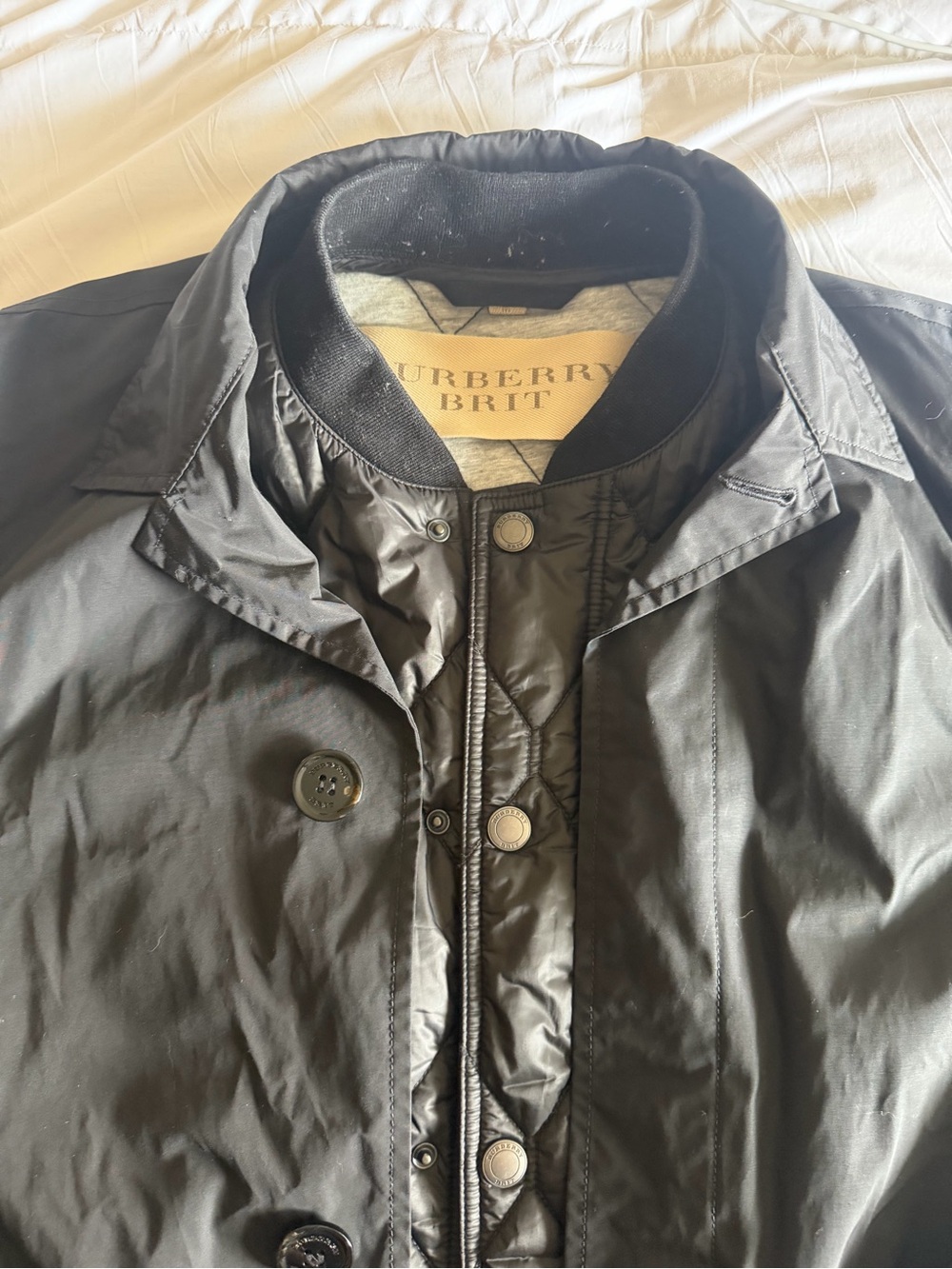 Burberry Black Trench Coat with Quilted Detachable Vest - Picture 11 of 11